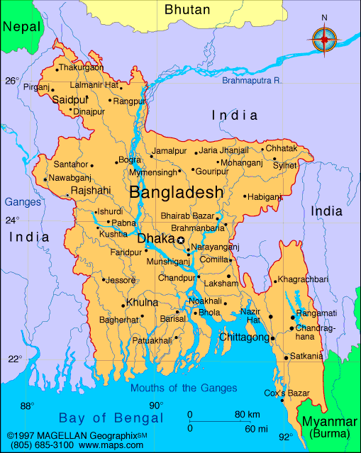politique carte du bangladesh